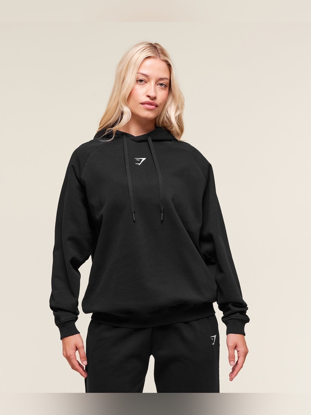 Gymshark TRAINING OVERSIZED FLEECE HOODIE in Black